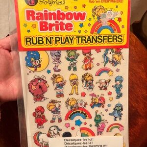 Vintage Rainbow Brite Rub N' Play Transfers - Colorful Kids Toy